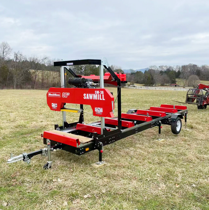 36" MAX Portable Sawmill, 25HP 688cc HONDA GX690 V-Twin Engine, 35" Board Width, 20' Track Length, (10 x Blades Included), SM-36HMAX