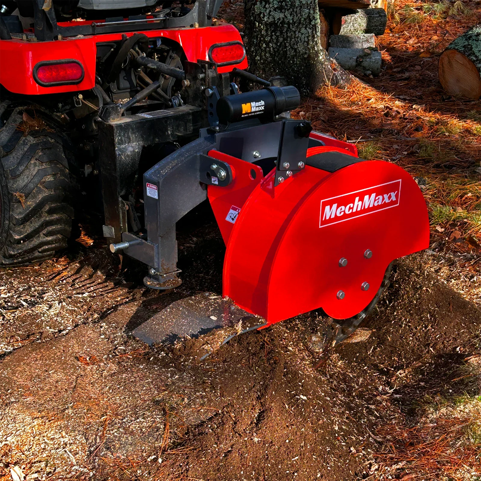 3 Point Hitch PTO Stump Grinder with 34 Carbide Teeth (PTO Shaft Included with Clutch),  for 15-45HP Tractor,  SG24