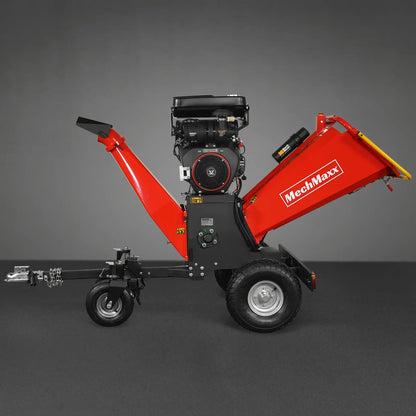 8 inch ZONSEN E-Start 1000cc 35hp Gas Powered 4 - Wheel Drum Wood Chipper with Taillight ,  B200