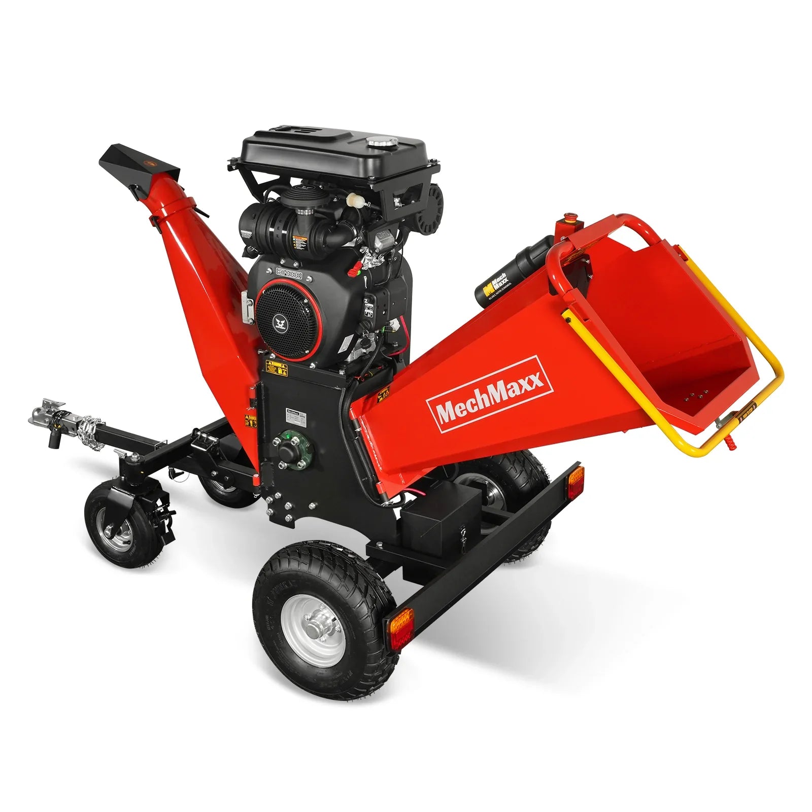 8 inch ZONSEN E-Start 1000cc 35hp Gas Powered 4 - Wheel Drum Wood Chipper with Taillight ,  B200